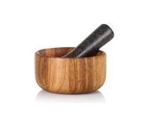Adhoc Taru Mortar And Pestle 13Cm - Black/brown