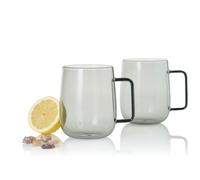 AdHoc TK64 Set of Two Glass Cups with Handle Yuna 560 ml | Premium Tea Cups Made of Borosilicate Glass | Hand-Blown Unique Pieces in Scandinavian Design | Also Ideal as Large Coffee Cups