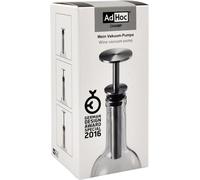 AdHoc Champ Wine Stopper Vacuum Pump, Wine Saver Oxidation Prevention, Wine Saver, Stainless Steel/Silicone, (H) 95 mm x (D) 45 mm, Silver/Black