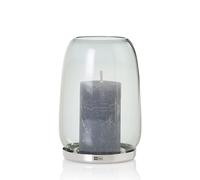 AdHoc WL61 Lantern for Indoor and Outdoor Yuna 16.5 cm Premium Borosilicate Glass Candle Holder for Tea Lights, Candles or LED Candles Hand-Blown Unique Pieces in Scandinavian Design Smoke Grey
