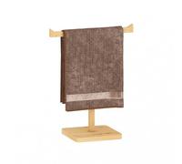 Adhoklop Towel Rack T-Shape Hand Holder, Bamboo Standing Towel Rack for Bathroom Kitchen Vanity Countertop