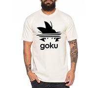 Adi Goku Men's T-Shirt Dragon Master Son Ball Vegeta Turtle Roshi Db, Farbe2:Natur;Größe2:X-Large