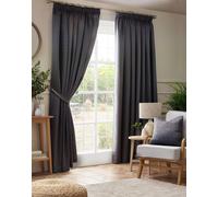 Adi Lined Pencil Pleat Curtains Luxury Living Charcoal 168cm width x 229cm drop