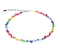 Adi-Modeschmuck Fine necklace “Johanna”, Polaris- and glass beads in bright rainbow colours. Handmade in Berlin