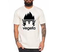 Adi Vegeta Men's T-Shirt One Goku Dragon Master Son Ball Vegeta Turtle Roshi Piece Golds Db, Farbe2:Natur;Größe2:X-Large