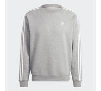 adidas Originals Mens 3-stripes Crew - Grey, Medium Grey Heather, Size S, Men Medium Grey Heather