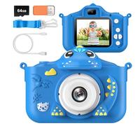 Adicop Kids Camera for Girls and Boys, 1080P 2.0" Screen Digital Camera with 64GB Card and Selfie Mode, Blue