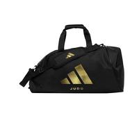adidas 2 in 1 Holdall - Converts to Backpack, Black & Gold - Judo | Polyester with Side Zipper Pocket and Strong Nylon Handles, Suitable for Training, Gym Kit, and Equipment Storage