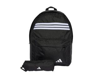 Adidas 27.4 Litre Classic 3 Stripes Backpack In Black/ White JZ3321 New