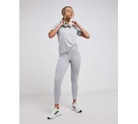 Adidas Train Essentials 3 Stripes High Waisted 7/8 Leggings Grey S / Regular Woman