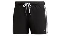 adidas Men's 3-Stripes CLX Very-Short-Length Swim Shorts, Black / White, M