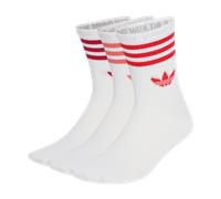 adidas 3-Stripes Crew Socks 3 Pairs Mens Womens Black White Cushioned UK 2-12.5