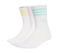 adidas 3-Stripes Crew Socks 3 Pairs Mens Womens Black White Cushioned UK 2-12.5