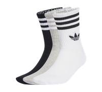 adidas 3-Stripes Crew Socks 3 Pairs Mens Womens Black White Cushioned UK 2-12.5