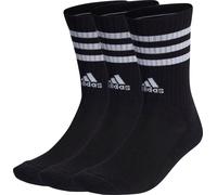 adidas 3 Stripes Cushioned 3 Pack Crew Socks Black Arch Support Gym Training