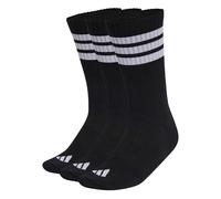 adidas Unisex 3Stripes Cushioned Sportswear Crew Socks 3 Pair Pack, black/white/white, 10.5-12.5