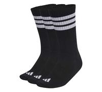 Adidas Unisex 3STRIPES Cushioned Crew Socks – 3-Pair Pack, Black/White, US 4.5-6