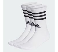 adidas 3-Stripes Cushioned Crew Sports Socks White Fitness x3 Pairs Gym Tennis