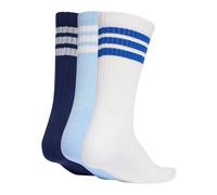 adidas Unisex 3STRIPES CUSHIONED SPORTSWEAR CREW SOCKS 3 PAIR PACK, dark blue/white/glow blue, 8.5-10