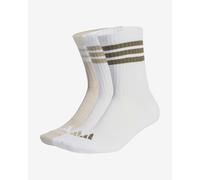 adidas 3-Stripes Cushioned Sportswear Crew Socks Pure White Green (3 Pairs) - XL