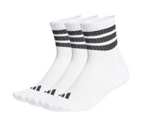 adidas Unisex 3 STRIPES CUSHIONED SPORTSWEAR MID CUT SOCKS 3 PAIR PACK, white/black/black, 2.5-4