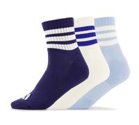 adidas Unisex 3 STRIPES CUSHIONED SPORTSWEAR MID CUT SOCKS 3 PAIR PACK, dark blue/white/glow blue, 4.5-6