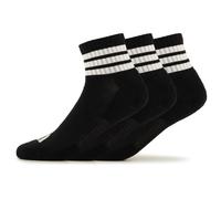 adidas Unisex 3 STRIPES CUSHIONED SPORTSWEAR MID CUT SOCKS 3 PAIR PACK, black/white/white, 6.5-8