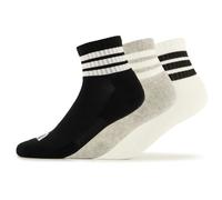 adidas Unisex 3 STRIPES CUSHIONED SPORTSWEAR MID CUT SOCKS 3 PAIR PACK, medium grey heather/white/black, 10.5-12.5