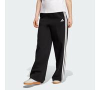 adidas Women's Women 3-Stripes Fleece Wide Pant, Black, M