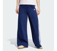 adidas Women's Women 3-Stripes Fleece Wide Pant, Dark Blue, M