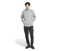 adidas 3-Stripes French Terry tracksuit light grey white - L