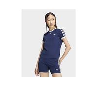 Adidas Originals 3 Stripes Slim Short Sleeve T-shirt Blue S Woman