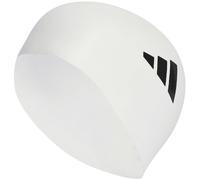adidas Unisex 3-Stripes Swim Cap, White/Black, One size