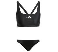 adidas 3-Stripes V-Back Bikini, Recycled Nylon, Black