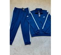 adidas Men's Sportswear Basic 3 Stripes Tricot Track Suit, Dark Blue, M