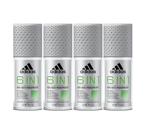Adidas 6 IN 1 48hr Protection Roll-On Deodorant 4 x 50ml / 1.69oz (Pack Of 4)