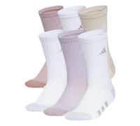 adidas 6 Pack Girls Athletic Cushioned Socks, Pink tone warm / wonderful beige / purple fig, L