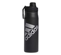adidas 600 Ml (20 Oz) Metal Water Bottle, Hot/Cold Double-Walled Insulated 18/8 Stainless Steel, Black/Silver Metallic, 20.3 Ounces