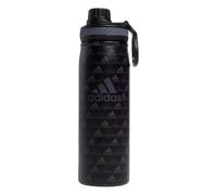 adidas 600 Ml (20 Oz) Metal Water Bottle, Hot/Cold Double-Walled Insulated 18/8 Stainless Steel, BOS Mini Monogram Black/Black/Onix Grey, 20 Ounces