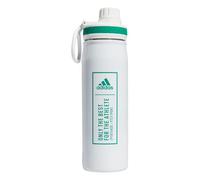 adidas 600 Ml (20 Oz) Metal Water Bottle, Hot/Cold Double-Walled Insulated 18/8 Stainless Steel, White/Court Green, 20 Ounces