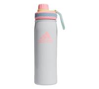 adidas 600 Ml (20 Oz) Metal Water Bottle, Hot/Cold Double-Walled Insulated 18/8 Stainless Steel, White/Pink Spark/Clear Sky Blue, 20 Ounces
