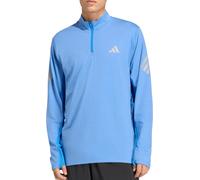adidas Adi365 Iconic Mens Running Top Blue Long Sleeve Half Zip Run Reflective