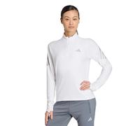 adidas Women's Adi365 Running Iconic Half Zip Sweatshirt, white/REFLECTIVE SILVER, L