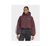 adidas Adicolor Cropped Hooded Puffer Jacket - Red - Womens L