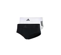 Adidas adidas Men's Undergarment Slip 2er Pack - Low Rise Brief (2pk) - Active Flex Cotton 3 Stripes Men's Underwear, Black/White_4am007, L