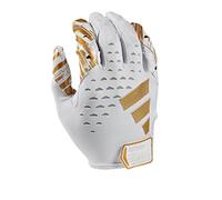 adidas Adizero 13 Football Receiver Gloves, White/Metallic Gold, Large