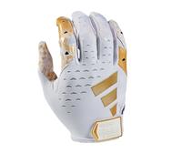 adidas Adizero 13 Moments Football Gloves, White/Metallic Gold, X-Large