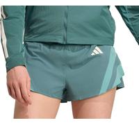adidas Adizero Archive Gel Womens Running Shorts Green 3 Inch Lined Quick Drying