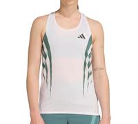 adidas Adizero Archive Womens Running Vest White Run Quick Drying Tank Top