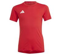 adidas Adizero Essentials Kids Running T-Shirt Breathable Sports Top Youth Red